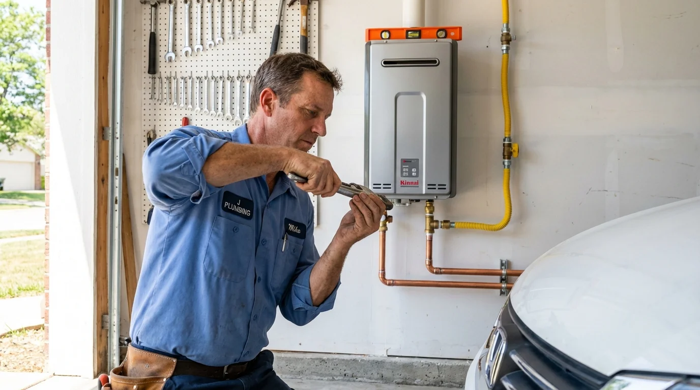 Tankless water heater installation by a Johns Plumbing LLC plumber in Peoria